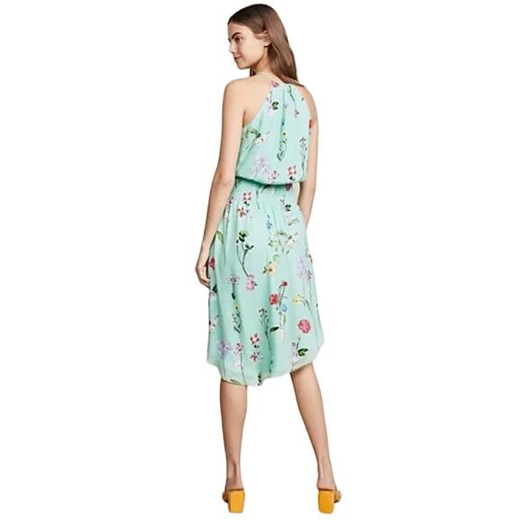 Parker Gigi Dress XL NWT $388 | Green Floral Keyhole Midi Garden Party Summer - Picture 4 of 8